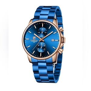 Cheetah CH-1604 Men‘s Watch Blue Dial Chronograph Quartz
